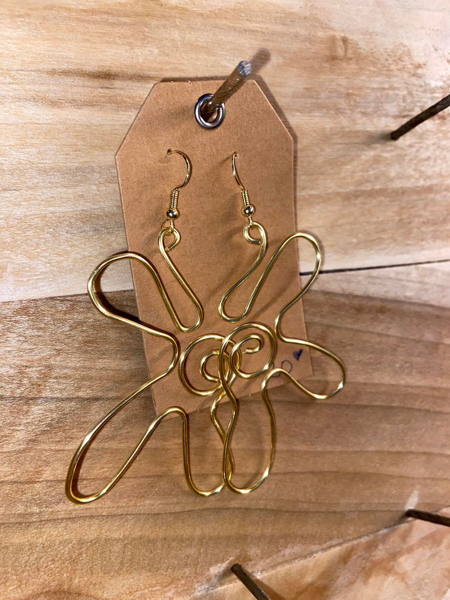 Wire Flower Earrings