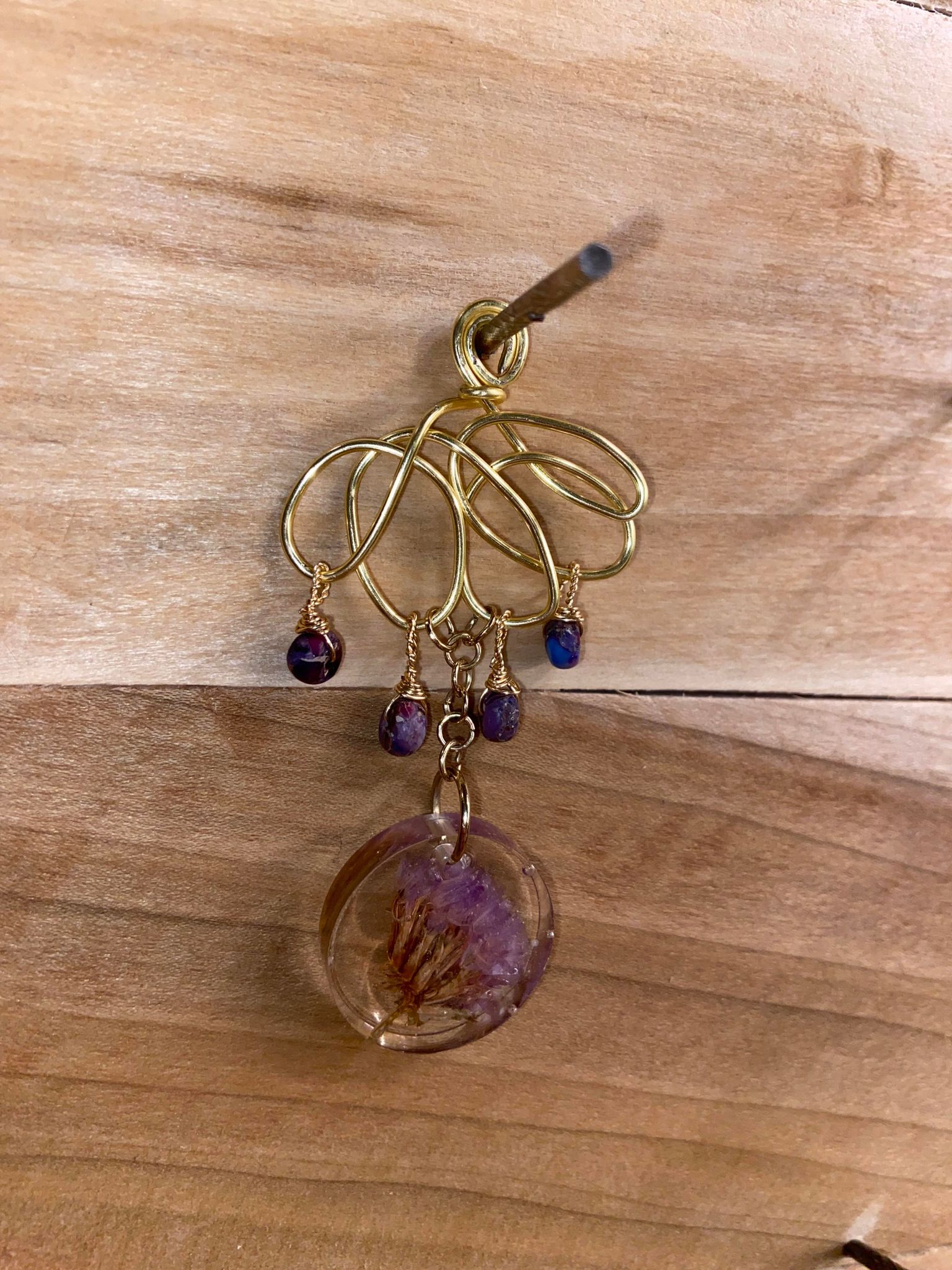 Resin Flower Beaded Necklace