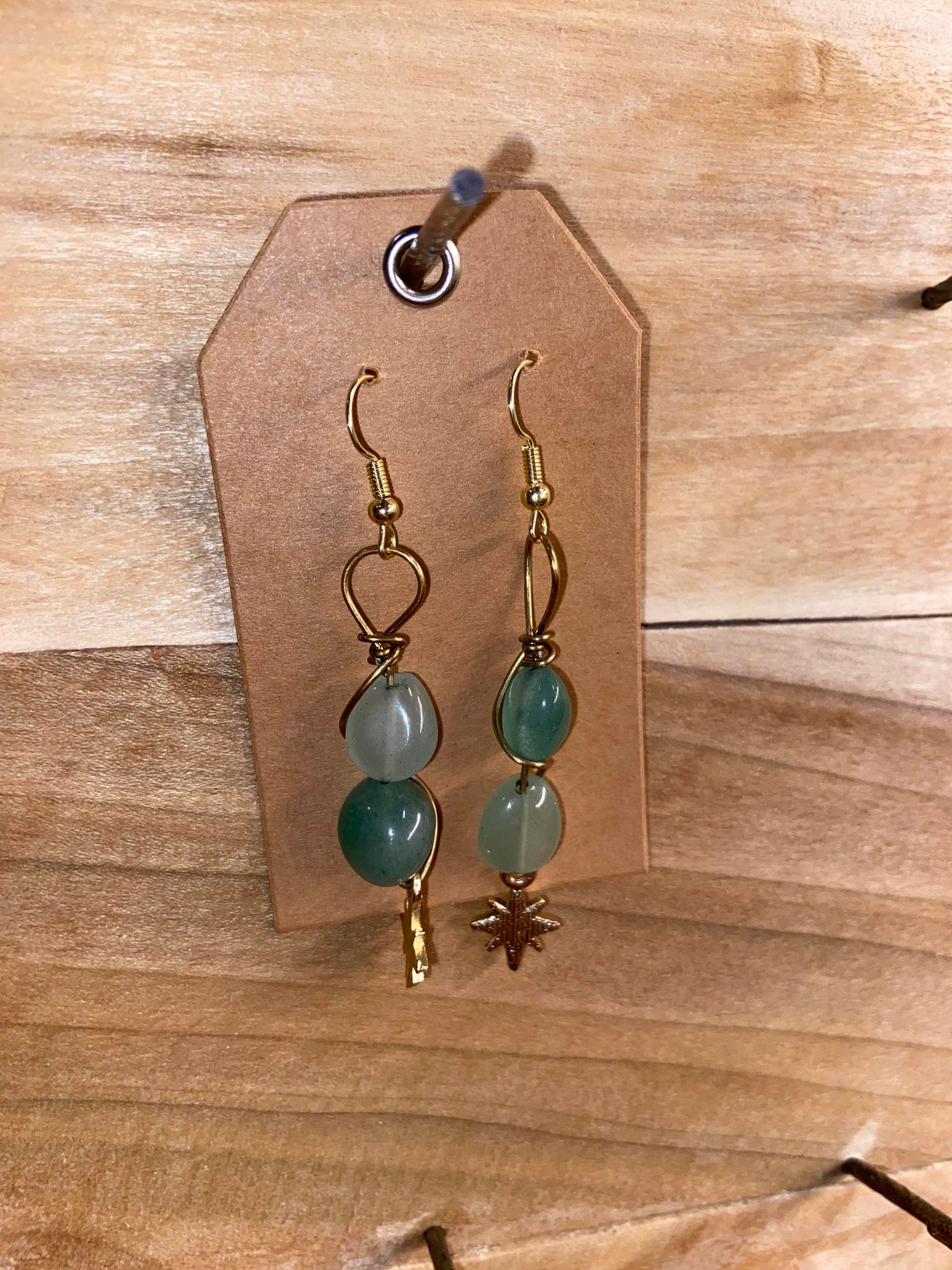 Green Aventurine Star Earrings